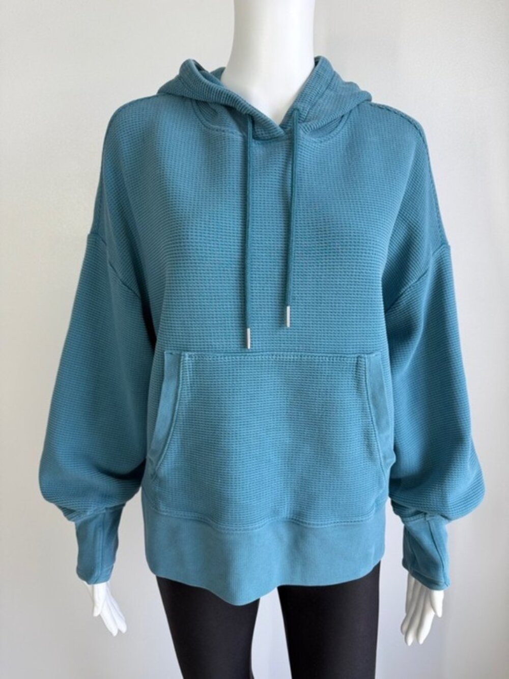 Athleta Balance Waffle Thermal Pullover Hoodie – Size L Petite